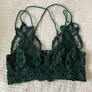 Dark Green Free People Adela Bralette